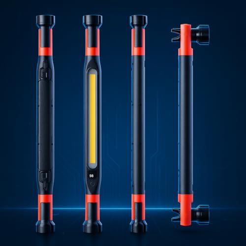 3000LM Magnetic Work Light, Rechargeable LED Flood Light | 180° rotating head, 360° hanging hook, IP65 waterproof body for car repair, camping, emergency, and jobsite use. - color: Black