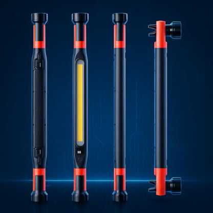 3000LM Magnetic Work Light, Rechargeable LED Flood Light | 180° rotating head, 360° hanging hook, IP65 waterproof body for car repair, camping, emergency, and jobsite use. - color: Black