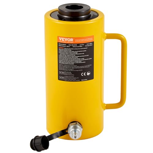 VEVOR Hydraulic Cylinder Jack 30Ton, Solid Ram Hydraulic Cylinder 4Inch, Stroke Single Acting Hydraulic Cylinder, w/Quick Connector Portable Hydraulic Solid Jack Industrial Lifting Jack Ram - size: 30T 4Inch