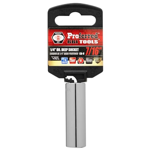 S15114 1/4" Drive SAE Socket, 7/16" Deep 6 Point - size: 7/16 INCH, style: DEEP