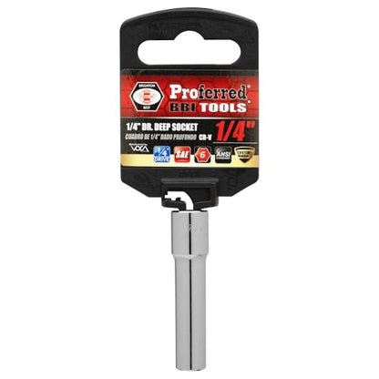 S15108 1/4" Drive SAE Socket, 1/4" Deep 6 Point - size: 1/4 INCH, style: DEEP