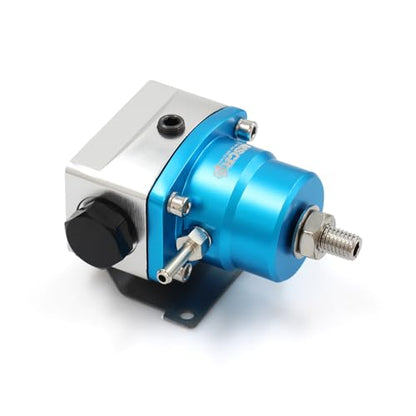 Adjustable Universal EFI Fuel Pressure Regulator Kit with 0-160psi Fuel Pressure Gauge and AN6-6AN Fuel Line Hose Fitting Connectors Kit (BLUE) - color: BLUE