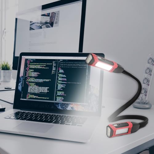 Hands-Free Rechargeable Neck Lamp, Inspection Light Adjustable Brightness, Flexible Light for Car Repair Mainte Adjustable Brightness Neck Rechargeable Hands-free Lamp Flexible Inspection for Repair - color: Red