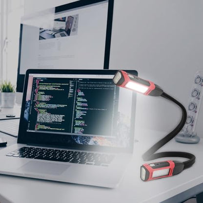 Hands-Free Rechargeable Neck Lamp, Inspection Light Adjustable Brightness, Flexible Light for Car Repair Mainte Adjustable Brightness Neck Rechargeable Hands-free Lamp Flexible Inspection for Repair - color: Red