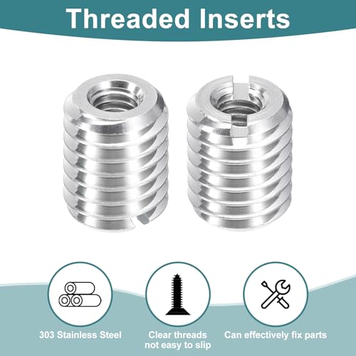 uxcell 10Pcs Threaded Inserts, M4-0.7x10 & M8-1.25x10 Stainless Steel 303 Screw Thread Sleeves Thread Repair Insert for Mechanical Equipment - size: M4-0.7x10 & M8-1.25x10mm