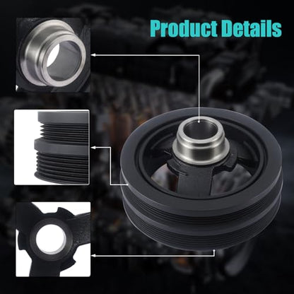 AULINK 594-127 Harmonic Balancer Crankshaft Pulley 5.7L 6.0L V8 | For Chevrolet/Chevy Camaro 1998-2002 5.7L,For Pontiac Firebird 1998-2002 5.7L,GTO 2004-2006 5.7L 6.0L #594127 12553118