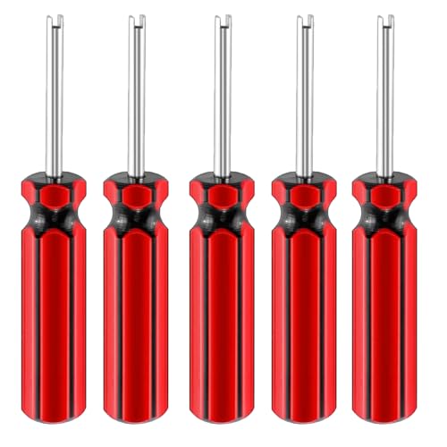 5 Pcs Valve Core Removal Tool,Car Tire Valve Stem Removal Tool | Universal Motorcycle Truck Bike Screwdriver Tire Repair Install Tool for All Standard Valve Cores