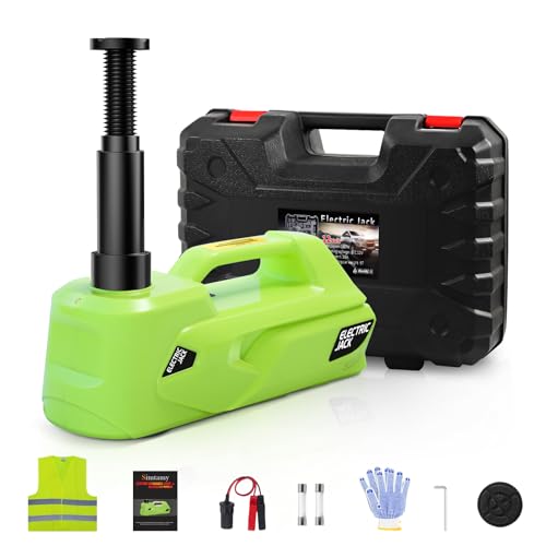 Electric Car Jack 5Ton 12V Hydraulic Car Jack Lift (Lifting Range: 6.1~17.7 inch) Built-in Safety Hammer, and LED Light for SUV MPV Sedan Truck Change Tires Garage Repair - color: Jack
