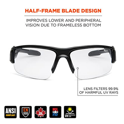 Ergodyne Skullerz DAGR Anti Scratch Safety Glasses, Anti-Fog, ANSI z87.1 - color: Clear Lens