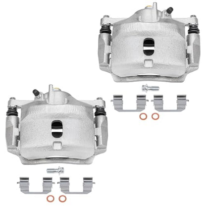 Detroit Axle - 4pc Front Steering Knuckles Kit for 06-11 Honda Civic, 2 Disc Brake Calipers w/Bracket 2 Steering Knuckles & Wheel Bearing Hubs 2006 2007 2008 2009 2010 2011 Replacement - size: 4BU47731/Kit