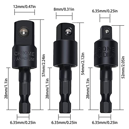 17Pcs Tools Flexible Drill Bit Extension,Include 3Pcs Rotatable Socket Adapter 2Pcs Hex Shank 105° Right Angle Drill Attachment 10 Short Screwdriver Bits 90° Angled Bits & Bendable Drill Bit Extension - color: 16*black