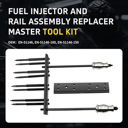 EN-51146 Fuel Injector Disassembly Tool Rail Assembly Replacer Master Kit Compatible with GM Opel, Buick, Vauxhall & MG 1.0L, 1.4L, 1.5T, 1.6L Engines, OEM EN-51146 EN-51146-100 EN-51146-150