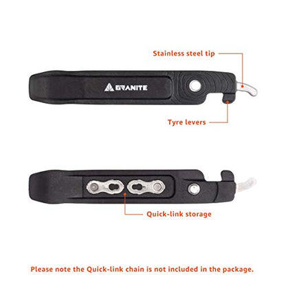 Granite Talon Bike Tire Levers with Bicycle Chain Master Link Pliers Function, Bike Chain Quick-Link Removing Tools, Bike Tool Kit for Mountain Bike, Road Bike, BMX Bike (Black) - color: Black