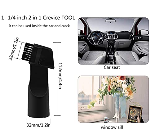 1 1/4 inch Vacuum Attachments Brushes Kit 1-1/4 inch 1-3/8 inch Vacuum Cleaner Accessories for 32mm and 35mm Standard Hose