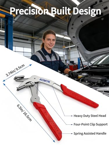 Automotive Tools Pliers Clip Removal Tool for Car Panel Fastener Push Pin Auto Door Body Plastic Trim Popper Kit Organizer Repairing Removing Channel Locks Hose Clamp Upholstery Repair Plier - color: Red