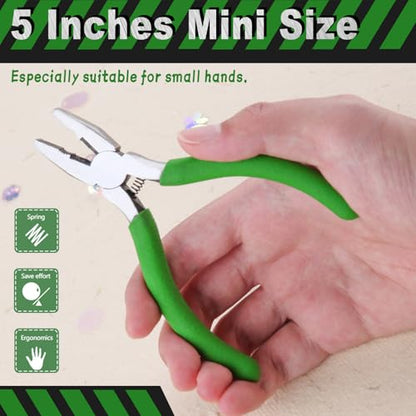 SPEEDWOX Mini Lineman's Pliers with Cutter, Serrated Jaw for Jewelry Craft | Multi Use Combination Pliers, Thin Side Cutters, Micro Fine Precision Tips, Wire Cutting & Gripping, for Beading, Hobby, DIY - style: Lineman's Clamp