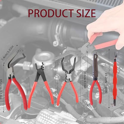 Automotive Electrical Disconnect Pliers Kit, Upgraded High-Carbon Steel Connector Release Tool Set with Straight & Angled Pliers and Terminal Removal Tool for Car Wiring Harness Repair - size: 5SET