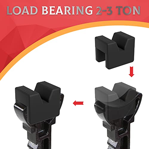 Seven Sparta 4 Pcs Jack Stand Pads Adapter Pinch welds Protectors (Cube, 4) | Universal Fit for Most 3 Ton Jack Stands,Heavy Duty Rubber,Anti-slip Surface,Protect Pinch Welds&Frame Rails,V groove Design - style: cube 4