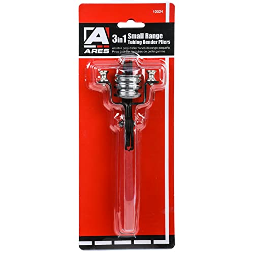 ARES 10024-3-in-1 Small Range Tubing Bender Pliers - Easily Make 90 Degree Bends in Brass, Copper, Steel, Stainless and Aluminum - Works for 1/8-Inch, 3/16-Inch, and 1/4-Inch Tubing - size: 3-in-1 Small Range Tubing Bender Pliers