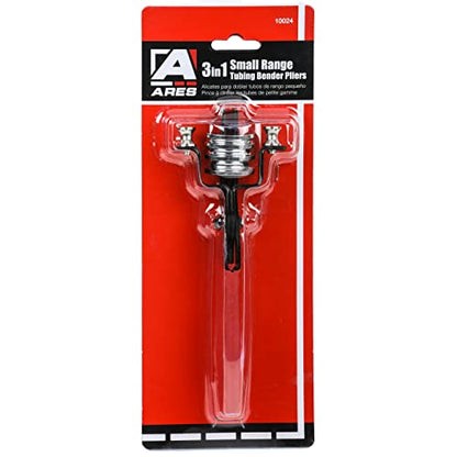 ARES 10024-3-in-1 Small Range Tubing Bender Pliers - Easily Make 90 Degree Bends in Brass, Copper, Steel, Stainless and Aluminum - Works for 1/8-Inch, 3/16-Inch, and 1/4-Inch Tubing - size: 3-in-1 Small Range Tubing Bender Pliers