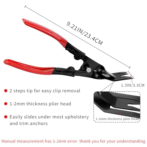 Car Trim Removal Tool,Panel Clip Removal Pliers,Universal Auto Door Car Upholstery Clip Removal Plier,Car Interior Clip Fastener Panel Pliers Prevents Damage to Trim Vehicle Dash Radio Audio Installer