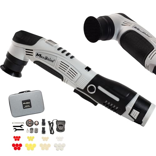 Maxshine M0312 V2 Cordless Mini Polisher – Lightweight DA & Rotary Buffer for Cars, Trucks & Boats, 6-Speed Portable Detailing Tool for Scratch Repair, Headlight Restoration, Swirl Removal & Waxing