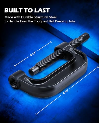 Orion Motor Tech Ball Joint Press Kit, Heavy Duty Ball Joint Removal Tool with 4wd Adapters, Ball Joint Tool for Most 2WD and 4WD Cars and Light Trucks - color: black C-frame