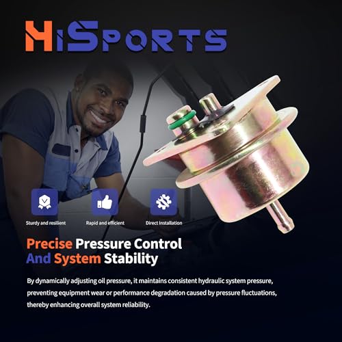 HiSport PR15T Fuel Injection Pressure Regulator - 2.7BAR Compatible with Ford Aerostar Bronco E-150 E-250 Tempo, Lincoln Continental Mark VII VIII, Mazda B2300, Mercury Capri Cougar LN7 Lynx Sable - size: HSFPR15T