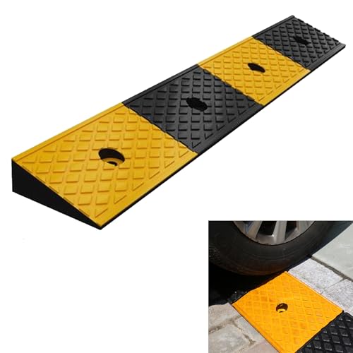 Nisorpa 2'' Rise Rubber Curb Ramp 22000lbs Heavy Duty Loading Threshold Ramp 10 Ton Driveway Ramp Car Slope Ramps for Loading Dock Motorcycles Warehouse Sidewalk Wheelchair Shed Garage
