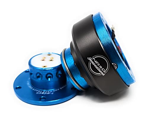 NRG (SRK-200) Neo Blue Aluminum GEN 2.0 Racing Performance Steering Wheel Quick Release Adapter Fit 2-Way 6-Hole Pattern Design - color: Neo Blue