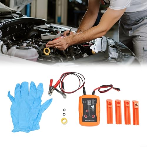 FABULETTA Fuel Injector Tester Cleaner Tool Kit, DIY Fuel Injector Cleaner Tool, 12V Diagnostic Service Tool, Cleaning Adapters