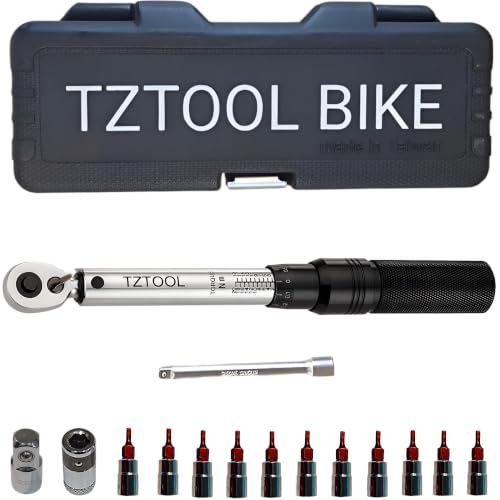 Click Bike Pro Torque Wrench set, 1/4" 2-20 Nm kit(3/8" adapter, bits, extension, bit adapter)