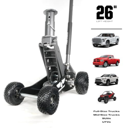 Pro Eagle 2 Ton The Beast Big Wheel Off Road Jack - Heavy Duty Hydraulic Floor Jack for Lifted Trucks & SUVs - All Terrain High Lift with 8" Extension & Skid Plate