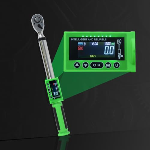 Electronic torque wrench, 1/2 Digital Torque Wrench 8-160FT-LB | 10-220N.M, Torque Range Accurate to 2%, Torque Wrench with Buzzer and LED Flash Notification for Bike/Motorcycle/Auto Repair