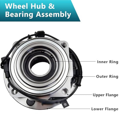 515130 Front Wheel Bearing Hub Assembly for Ford F-250 Super Duty 2011-2016, F-350 Super Duty 2011 2012 2013 2014 2015 2016 4WD (2PCS) - size: 515130