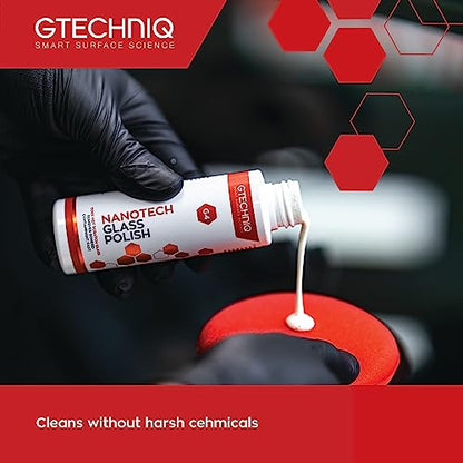Gtechniq G4 Nanotech Windshield Polish, 3.4 fl oz | Removes Stubborn Dirt and Grime, Removes Water Spots and Tarnishes, Clinically Clean Smear and Scratch-Free Finish