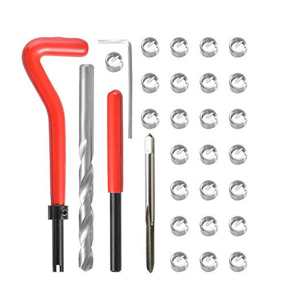 30Pcs Metric Thread Repair Kit, Shkalacar Metric Thread Threaded Inserts Installation Tool compatible with M3 M4 M7 M9 M11 Helicoil Car Pro Coil Tool M4*0.7