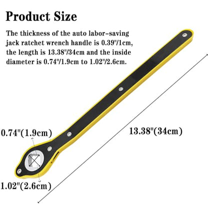 3Pcs Car Jack Wrench Set, 360° Swivel Labor-Saving Car Jack Ratchet Wrench Cross-shaped Hex-shaped Rhombus-shaped with Long Handle, Scissor Jack Lift Speed Handle Tool for Travel, Van, SUV & More