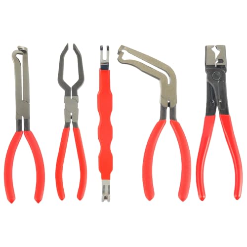 5-Piece Automotive Electrical Tool Kit - Disconnect Pliers, Hose Clamp Pliers, Connector Separator & Terminal Removal Tool Set for Cars - size: 5 Set
