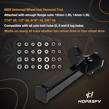 8629 Wheel Bearing Hub Removal Tool, Fit for All Axle Bolt Hubs 5, 6, 8 Lug | Wheel Hub Removal Tool, Replace for ATD Tools ATD8629, Compatible with All Axle Bolt Hubs (5, 6 and 8 Lug Hubs) Black - color: Black