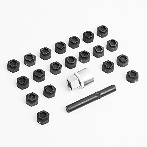 WINTOOLS Compatible for 22PC Anti-Theft Wheel Locking Bolt Nut Key Removal Set Wheels Locks for BMW