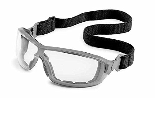 Gateway Safety 22ST79 Silverton Strap Version Safety Glass, Gray Frame - Clear FX2 Anti-Fog Lens, One Size - color: Clear Fx2 Anti-fog Lens, style: Strap