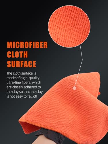 SPTA Professional Detail Products - Clay Decontamination Towel - Effective Cleaning & Release of Paint Contaminants; Fine Grade Microfiber Car Towel; Enhance Gloss & Depth of Color -12" x 12" -CB308 - color: Orange