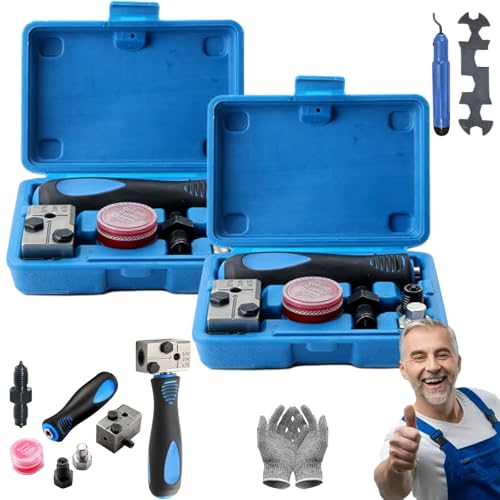 Brake Line Flaring Tool Kit, 3/16" Double Flare Tool for Brake Lines, Heavy Duty Manual Brake Flare Tool Kit for Cars, Trucks & Motorcycles (2Sets) - color: 2Sets