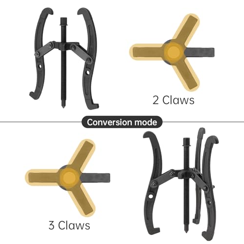 ChgImposs 12 Inch 2 Jaw / 3 Jaw Gear Puller, Multifunction Standard Carbon Steel Bearing Puller with 4 Single Hole Claw Pullers for Car/Mechanical Repairing - size: 12 Inch
