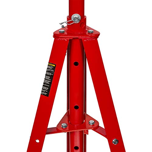Stark USA Underhoist Tripod Stand 2 Ton Capacity High Lift Jack Stand Reach Under Hoist Stand High-Position Lift Range 4,000lbs Capacity, Red