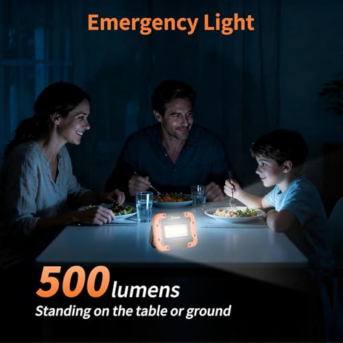 KunHe 15 Pack Rechargeable LED Work Light 500LM Portable Light with Magnetic Base 2 Light Modes 1800mAh Battery IPX4 Flood Light for Car Repair Job Site - style: 15 PACK Rechargeable Version