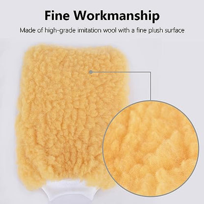 Quanzhou Chenchenchen E-Commerce Co.,Ltd Car Wash Mitt, House Cleaning Glove, Home Dusting Cloth Imitation Wool Gloves 2 pcs Yellow
