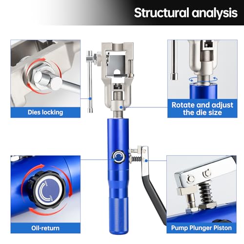 Hydraulic Flaring Tool Kit, Universal Brake Line Flaring Tool Set, 45° Single& Double Flaring Tools,for ISO Bubble Flare