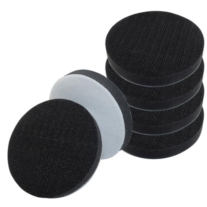 6 Pack 3 Inch Hook and Loop Foam Buffering Pad, Black | Soft Foam, Sponge Cushion Buffer, No Hole, Backing Pad for Sanding - size: 3 Inch